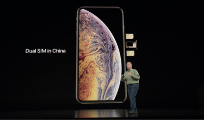 iPhone Xs跟iPhone Xs Max中国独享实体版本双卡双待